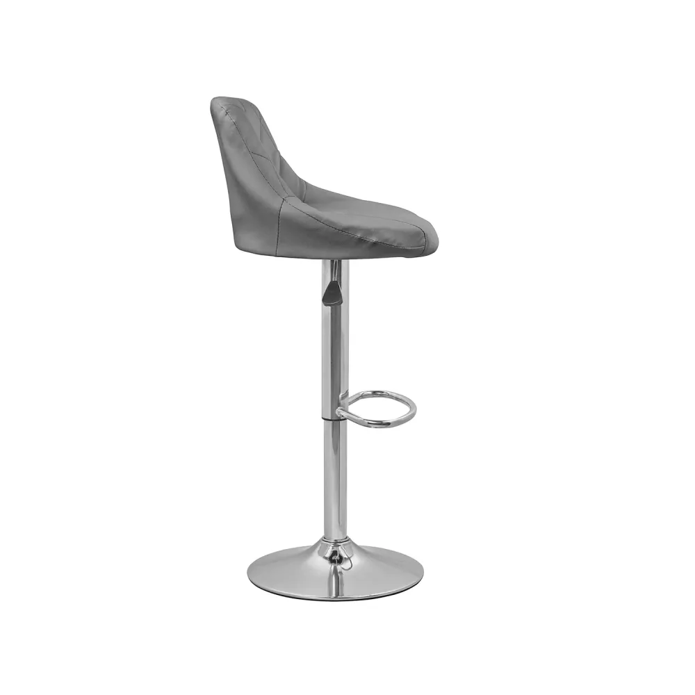 Set 2 Sgabelli Bar E Cucina Ecopelle Grigio