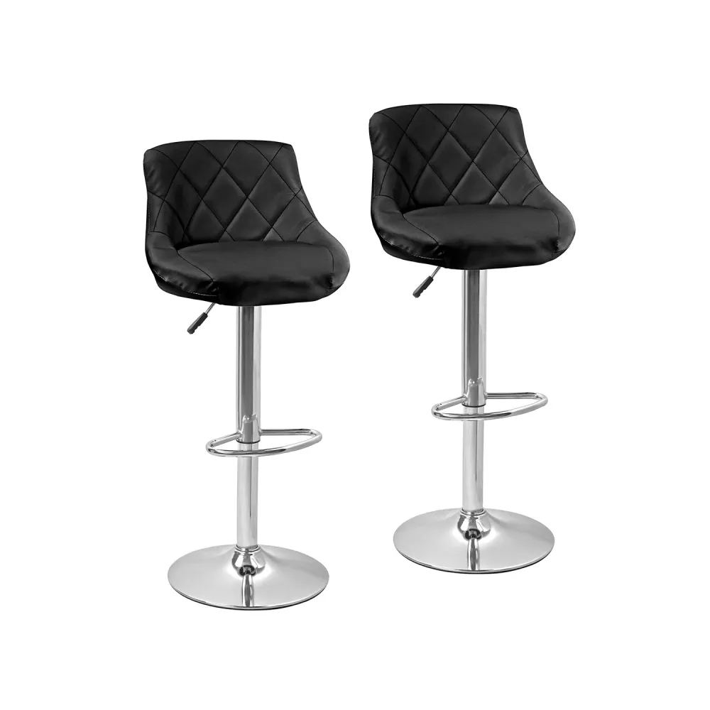 Set 2 Sgabelli Bar E Cucina Ecopelle Nero