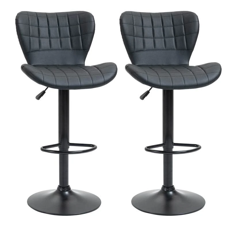 Set di 2 sgabelli da bar design retrò neri