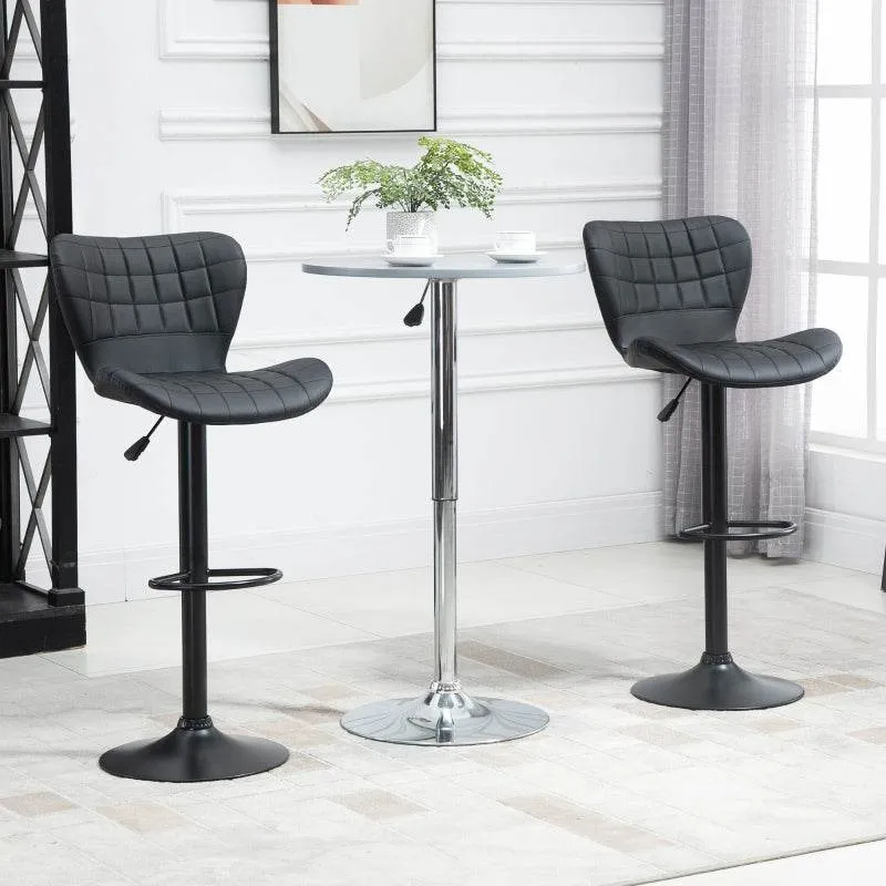 Set di 2 sgabelli da bar design retrò neri