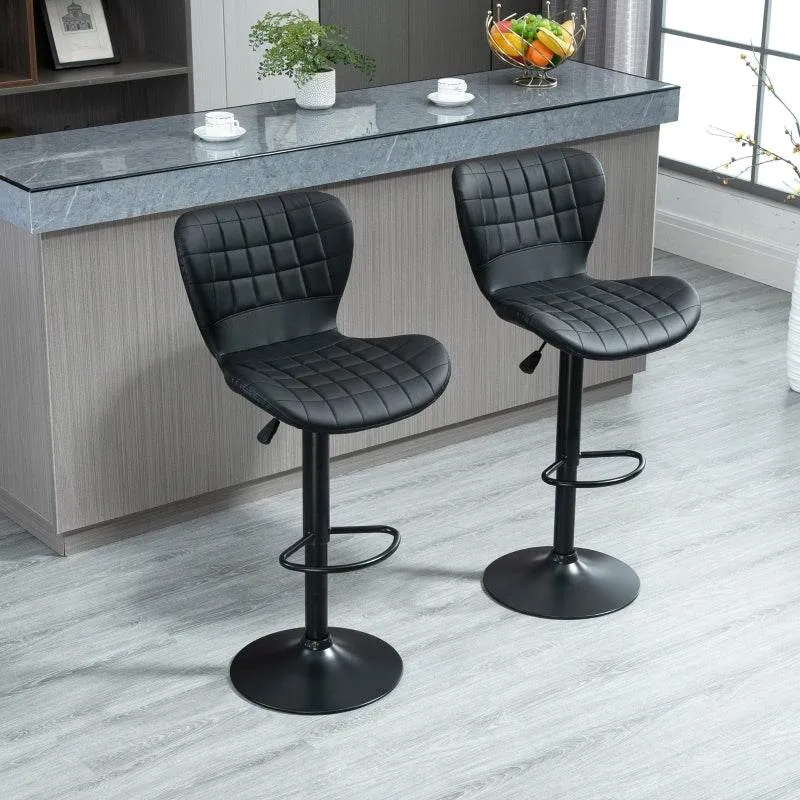 Set di 2 sgabelli da bar design retrò neri