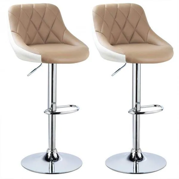 Set di 2 sgabelli da bar modello bicolore Marc Khaki + Bianco