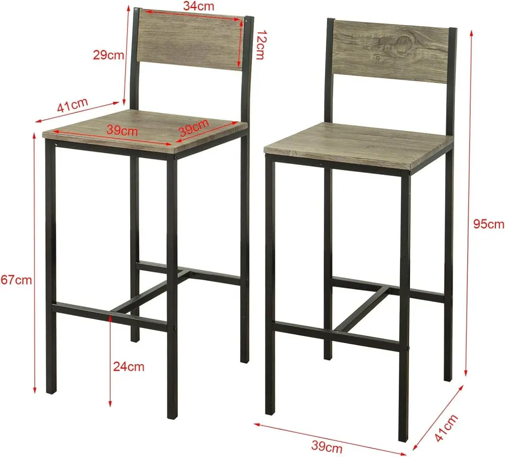 Set di 2 sgabelli da bar | sgabello da bancone | Altezza seduta 67 cm | metallo | FST53x2