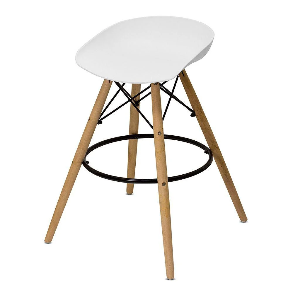 Set 2 Sgabelli da Cucina 43x42x77 cm Gambe Legno Alfred Bianchi