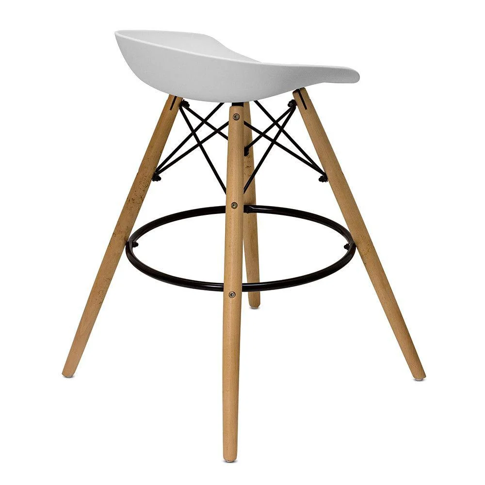 Set 2 Sgabelli da Cucina 43x42x77 cm Gambe Legno Alfred Bianchi