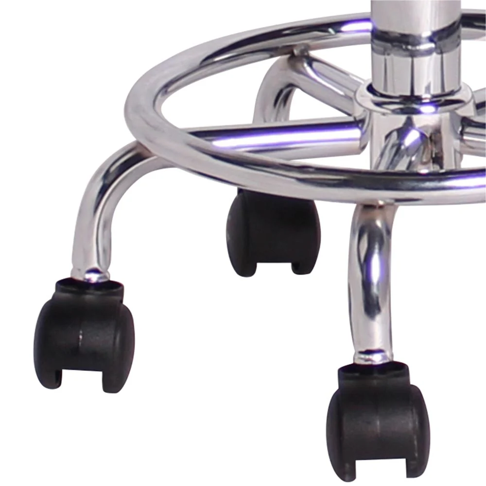 Set 2 Sgabelli Estetista Girevole Seduta Imbottita Ecopelle Salone Studio Bianco