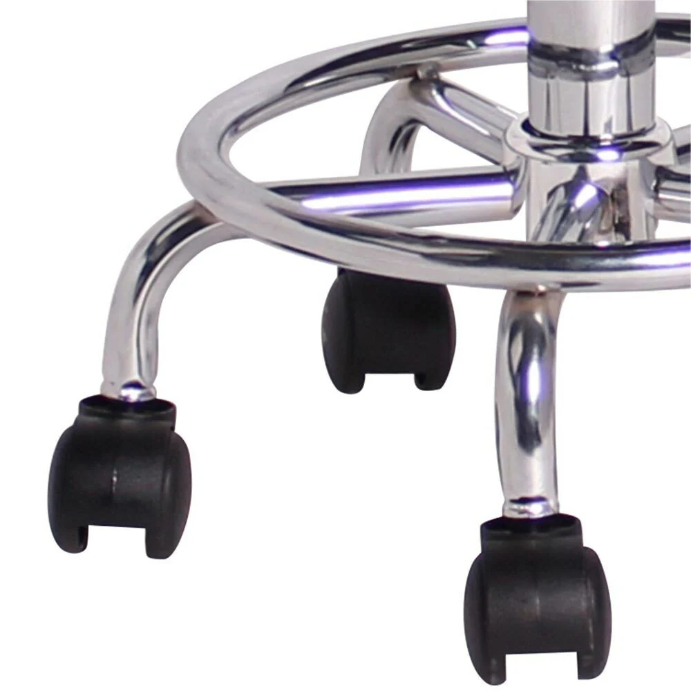 Set 2 Sgabelli Estetista Girevole Seduta Imbottita Ecopelle Salone Studio Bianco
