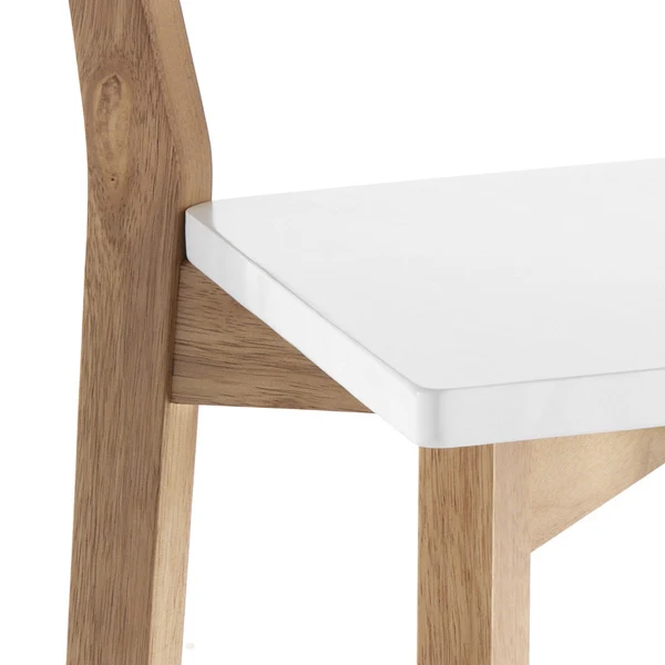 Set 2 sgabello alto moderno da cucina legno massello cm 47x50x94h