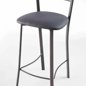 Set da 2 Sgabello alto moderno metallo seduta ecopelle cm 40x42x87h - vari colori