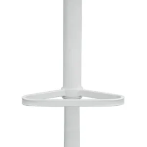 Set da 2 Sgabello alto regolabile da bar metallo scocca polipropilene colore bianco cm 39x34x73/94h