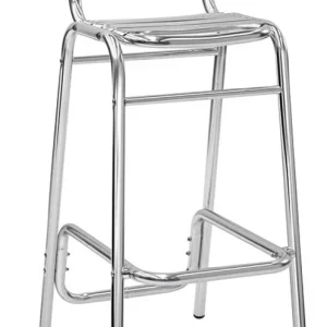 Set da 2 Sgabello da bar alto alluminio per uso esterno cm 40x35x100h