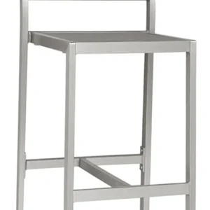 Set da 2 Sgabello moderno alto alluminio satinato e composito cm 41x43x112h