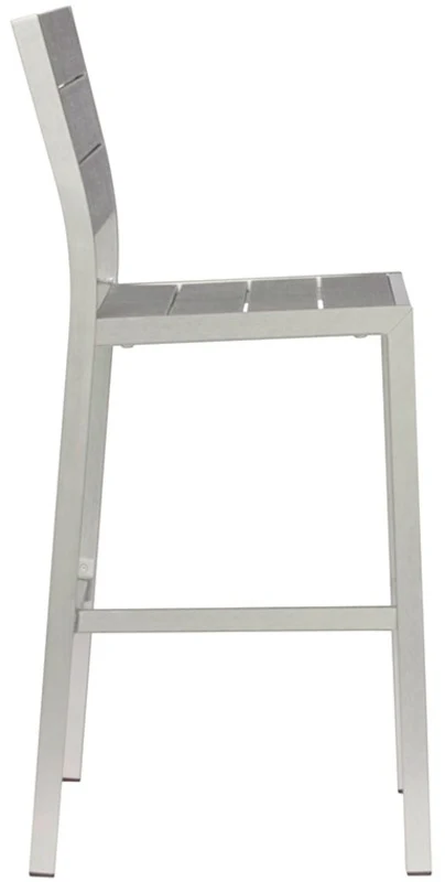 Set da 2 Sgabello moderno alto alluminio satinato e composito cm 41x43x112h