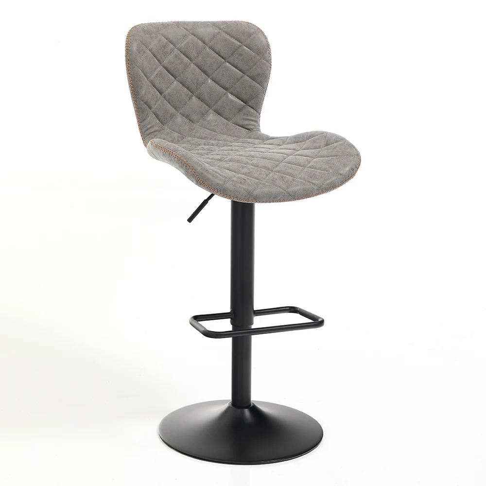 Set da 2 Sgabello regolabile struttura metallo seduta similpelle cm 48x55x87/107h
