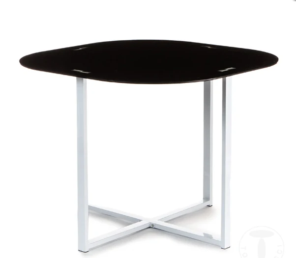 Set tavolo e 4 sedia design moderno gambe metallo piano tavolo vetro