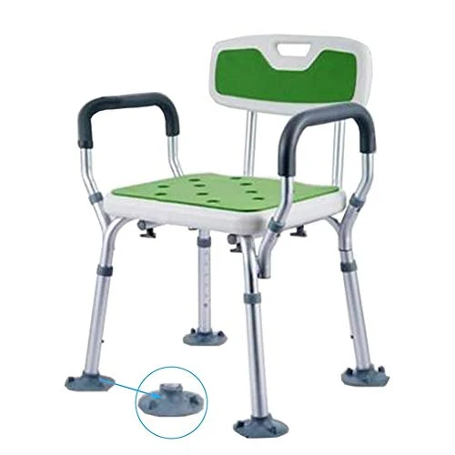 SETSCZY Sedia da Doccia Portatile Sgabello da Bagno Alluminio con Schienale e Braccioli Panca da Doccia Regolabile da Alte...