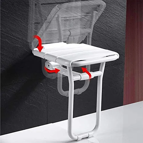 SETSCZY Sgabelli da Bagno, Sedia da Doccia Pieghevole Parete Sgabello di Sicurezza per Vasca da Bagno con Gambe di Support...