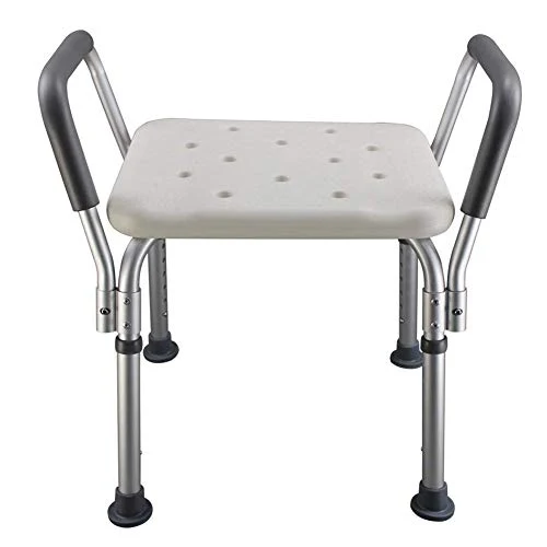 SETSCZY Sgabello per Doccia Sedia Antiscivolo Lega di Alluminio con braccioli Sedia da Bagno per Panca Doccia, sedili Docc...