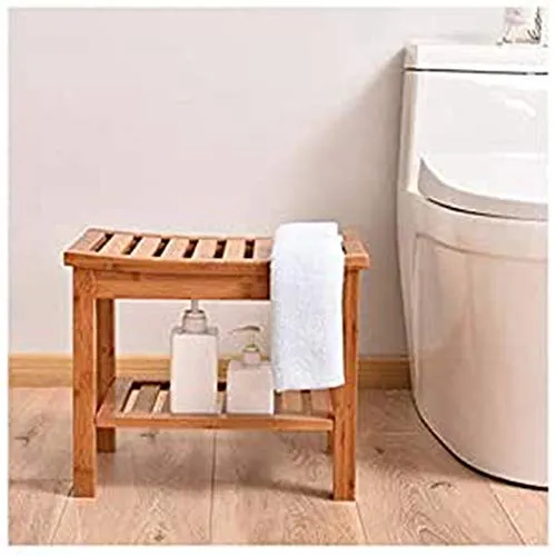 SETSCZY Sgabello per Sedile Doccia bambù, sedili di Sicurezza per Vasca da Bagno, carico Antiscivolo Resistente all'Acqua...