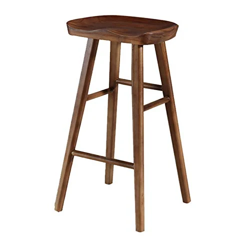 Sgabelli da bar Seggiolone Legno Massello Sgabello da Bancone per La Colazione Cm Altezza 75 Cm con Poggiapiedi per Cucina...