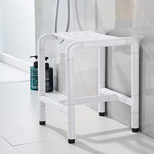 Sgabello da Doccia Antiscivolo Doccia Sgabello Gli Anziani Acciaio Inox Doccia Sgabello può Sopportare 200 kg (Color : Bia...