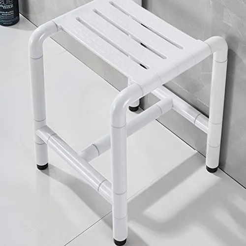 Sgabello da Doccia Antiscivolo Doccia Sgabello Gli Anziani Acciaio Inox Doccia Sgabello può Sopportare 200 kg (Color : Bia...