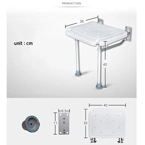 Sgabello da Doccia Parete Doccia Camera Pieghevole Sgabello Bagno Donna Incinta Doccia Sgabello Anziani Antiscivolo Doccia...