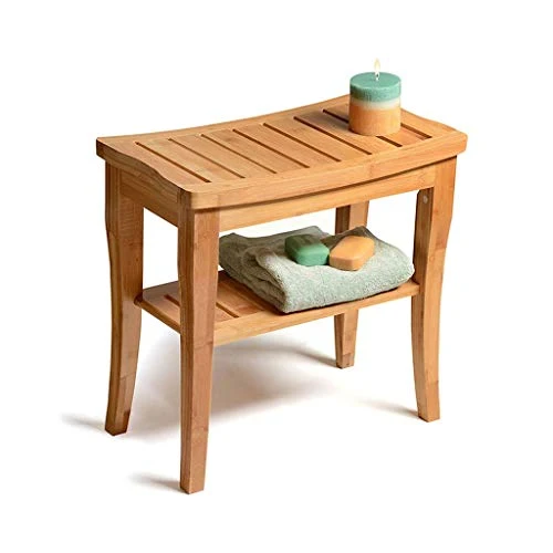 Sgabelli Bagno Bagno Panca con Le Scarpe Legno Massiccio Doppio Europeo con Doppio Specchio Doccia Impermeabile, 200kg