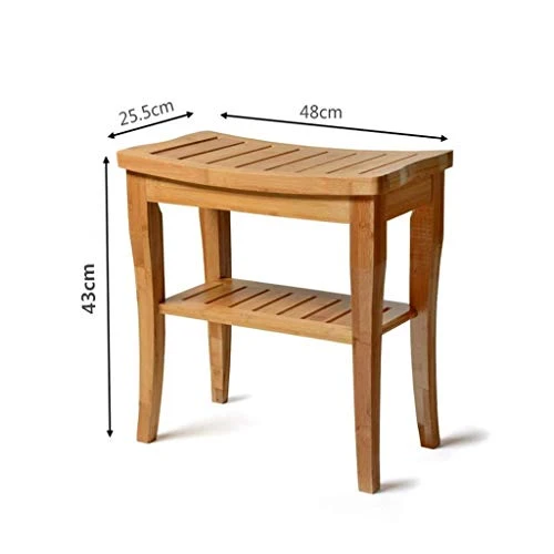 Sgabelli Bagno Bagno Panca con Le Scarpe Legno Massiccio Doppio Europeo con Doppio Specchio Doccia Impermeabile, 200kg