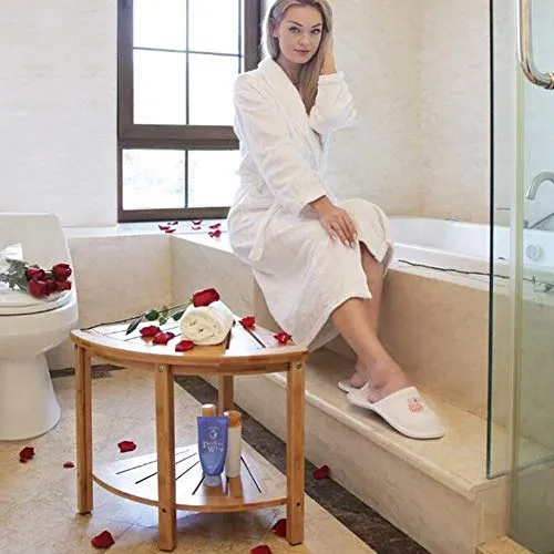 Sgabelli CJC Doccia Panca Doccia Ad Angolo con Ripiano, Sedile Angolare per Doccia, Bath Spa Panchina del Bagno Tavoli Ang...