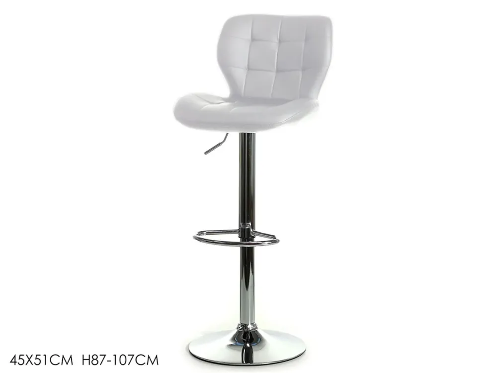 Sgabello 45x51x87cm h107cm di colore bianco