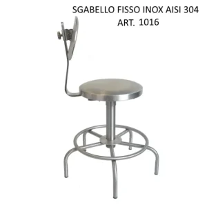 Sgabello acciaio Inox con schienale