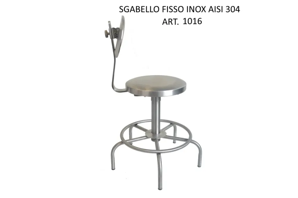 Sgabello acciaio Inox con schienale