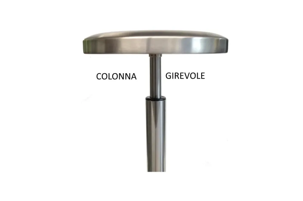 Sgabello acciaio Inox con schienale