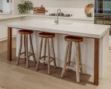 Sgabello alto bar legno teak