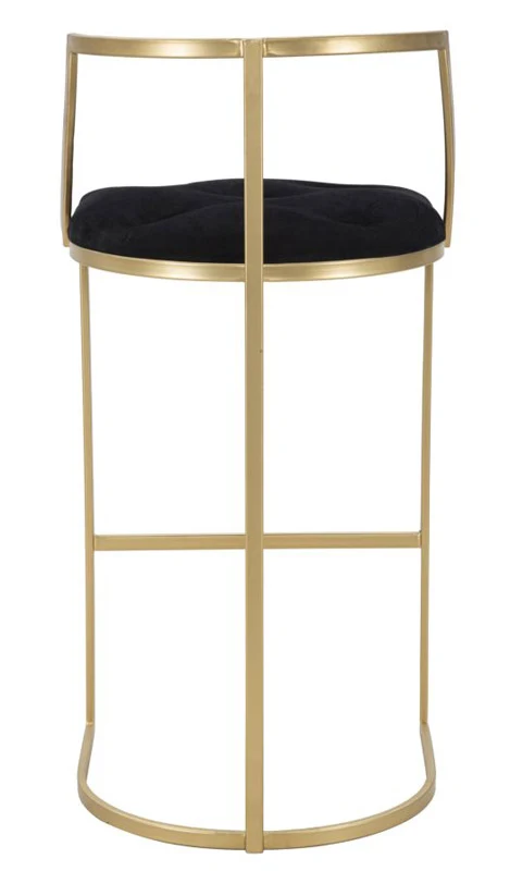 Sgabello alto da bar metallo dorato seduta tessuto colore nero cm Ø 45x90h