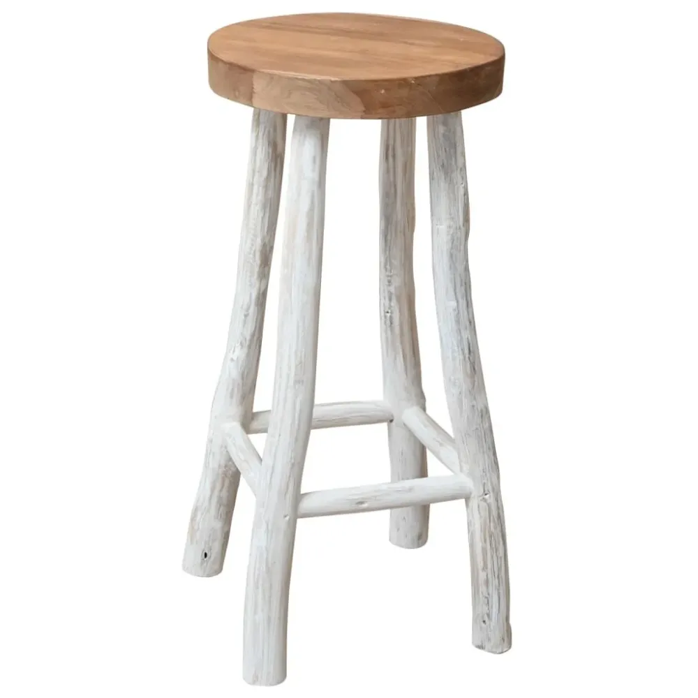 Sgabello alto bar shabby teak