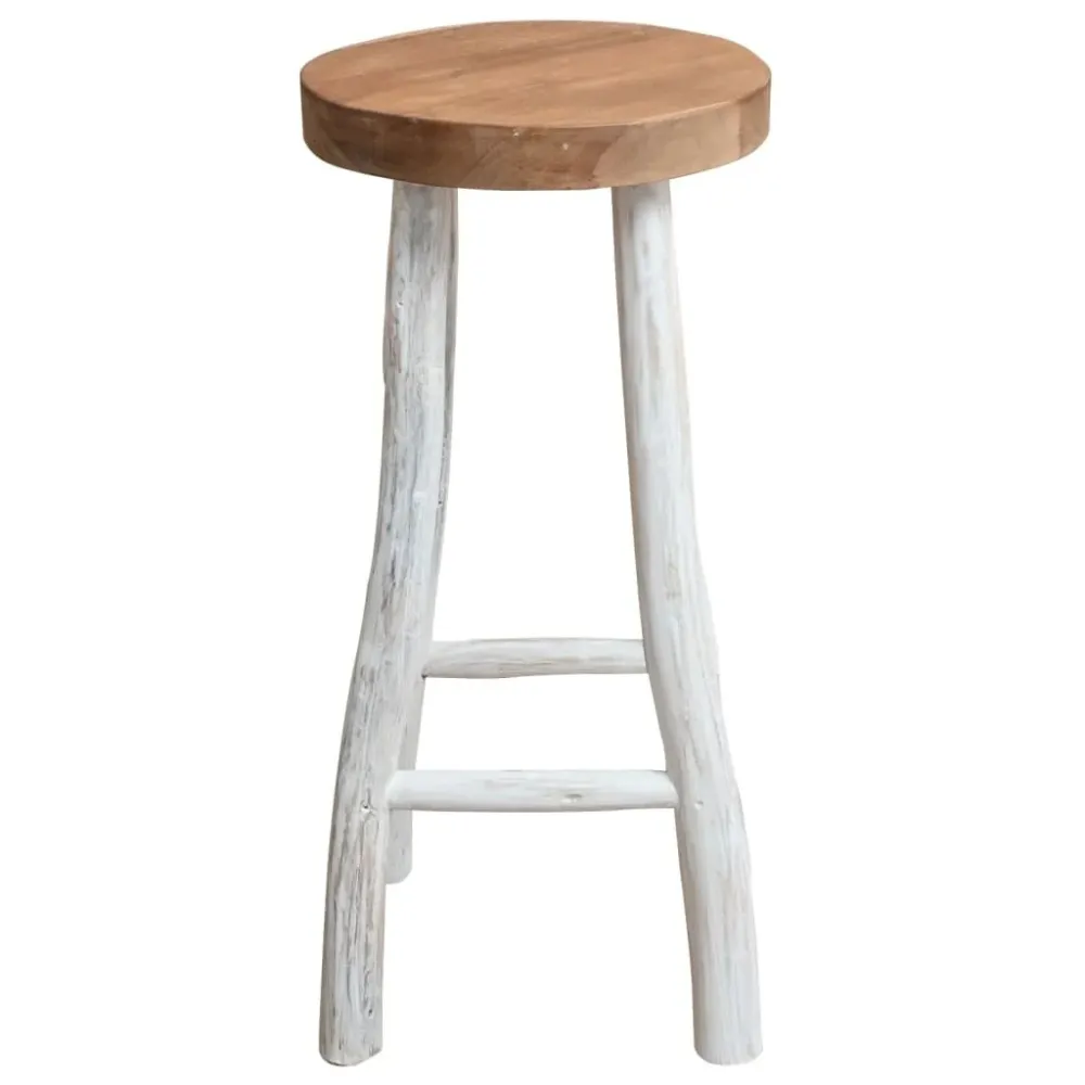 Sgabello alto bar shabby teak