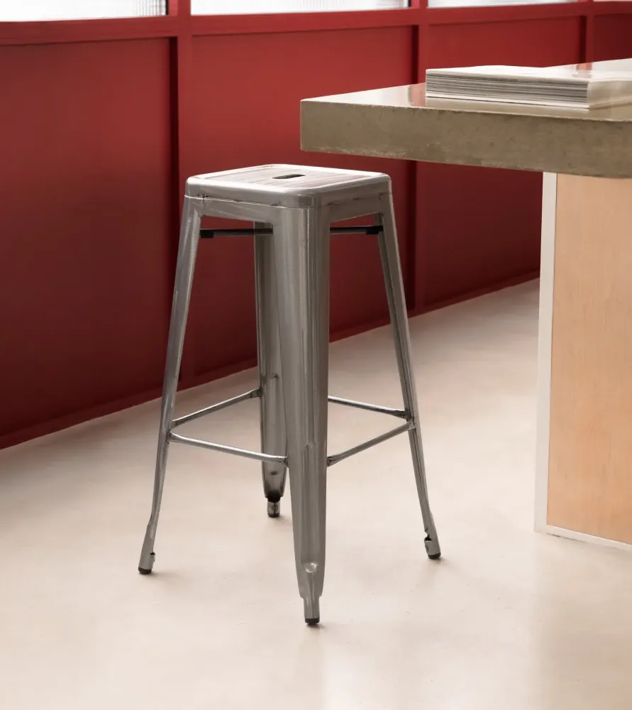 Sgabello alto metallo Tolik - Polished Edition