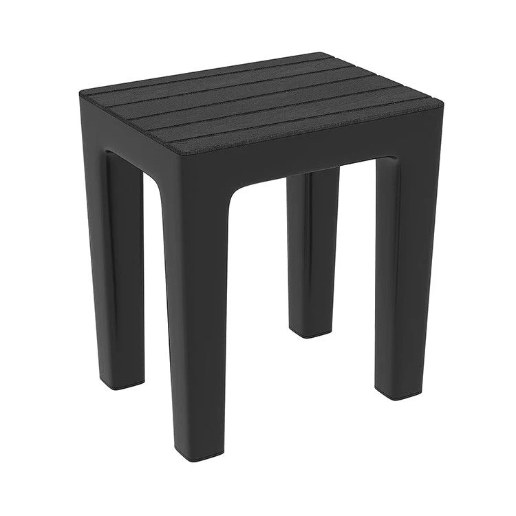 Sgabello Bagno E Casa Plastica Effetto Legno Colore Nero 38X29X41,5 Cm Feridras Linea Woody