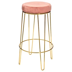 Sgabello bar 40x40x71cm rosa antico 6166109