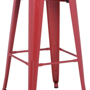 Sgabello da Bar Alto Metallo Motti Victoria Rosso