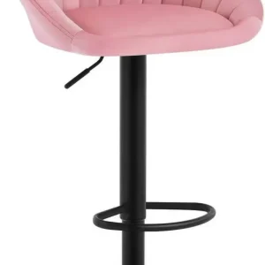 Sgabello da bar girevole regolabile altezza con schienale velluto metallo rosa