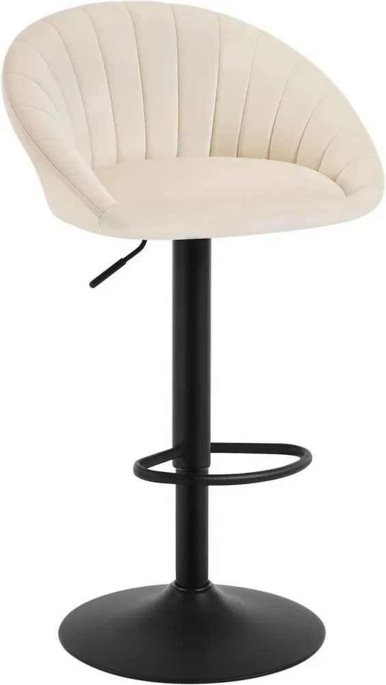Sgabello da bar girevole regolabile altezza con schienale velluto metallo beige