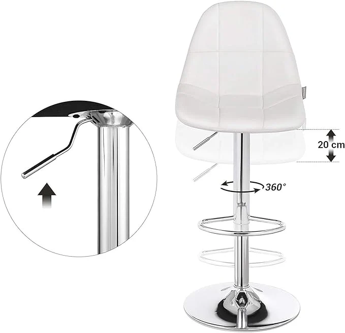 Sgabello Bar kit 2pz Altezza Regolabile Seduta Ergonomica Girevole 360°