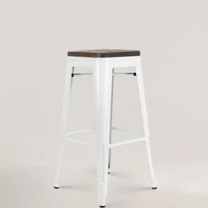 Sgabello da bar legno lix bianco