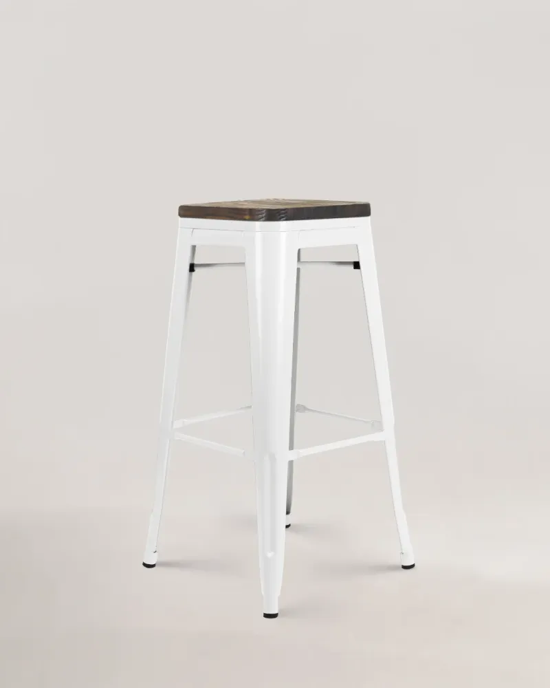 Sgabello da bar legno lix bianco