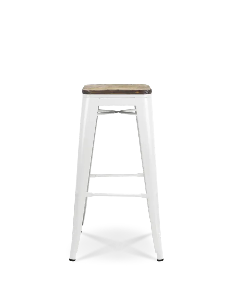 Sgabello da bar legno lix bianco