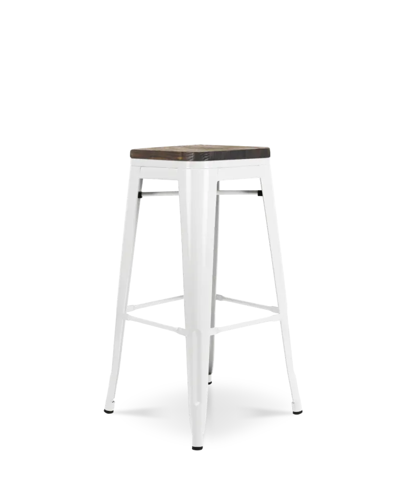 Sgabello da bar legno lix bianco