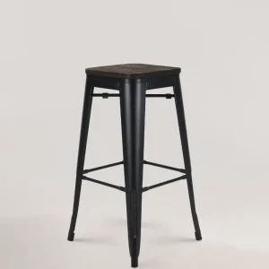 Sgabello da bar legno lix nero